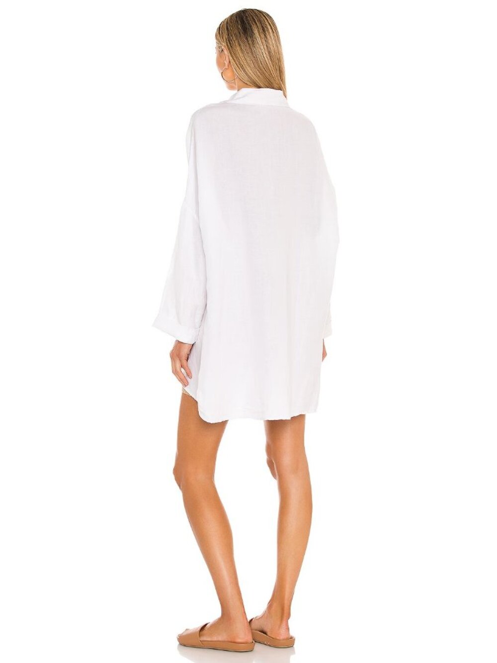 Show Me Your Mumu Johns Button Down Shirt in White Linen - Picture 4 of 5
